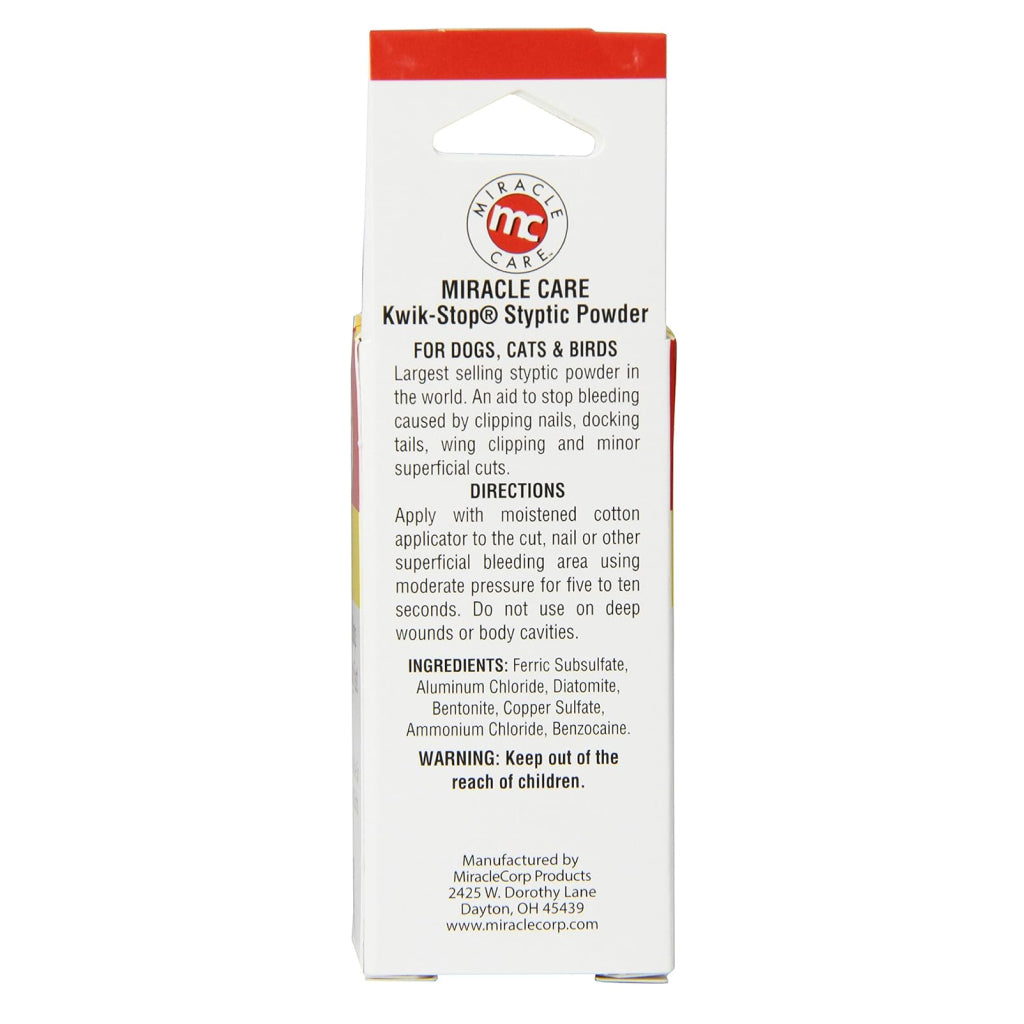 Miracle Care Kwik-Stop Styptic Powder for Dogs Cats & Birds