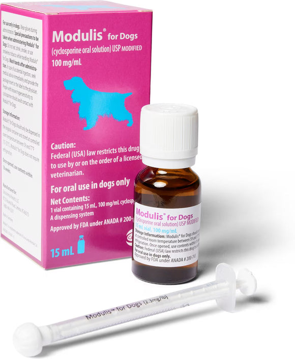 Modulis (Cyclosporine) Oral Solution for Dogs & Cats - 15-ml / Dogs - Pet Medicine 1