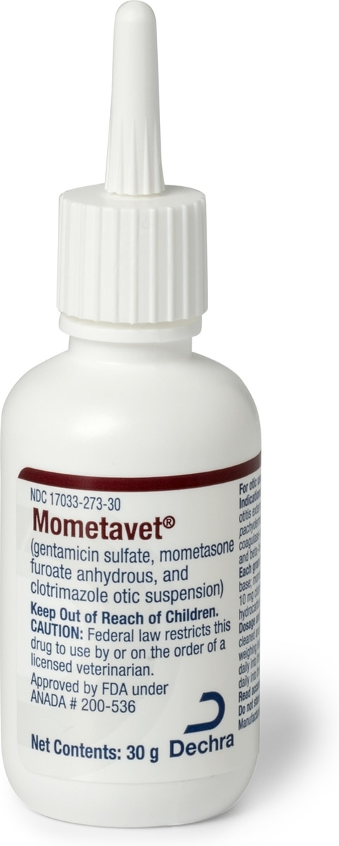 Mometavet (gentamicin sulfate mometasone furoate anhydrous and clotrimazole) Otic Suspension for Dogs - Pet Medicine 2