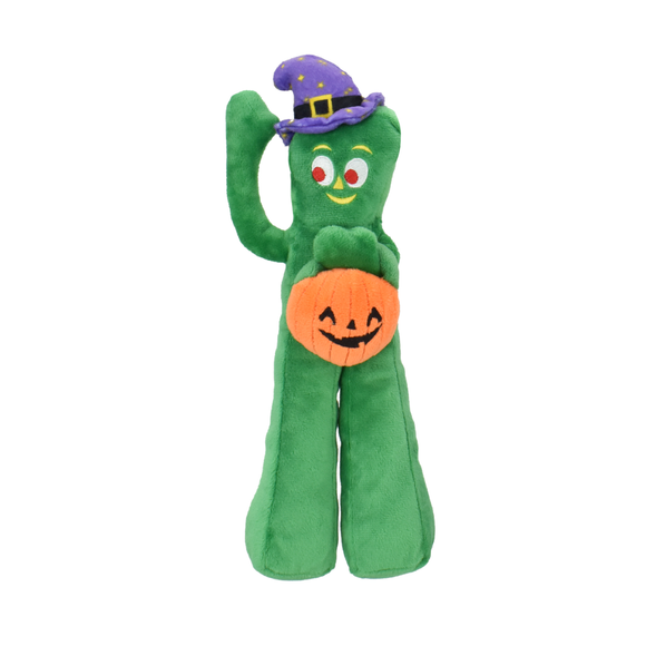 Multipet Gumby wtih Pumpkin & Witch Hat Plush Dog Toy 10.5’’ - Dog Toy 1