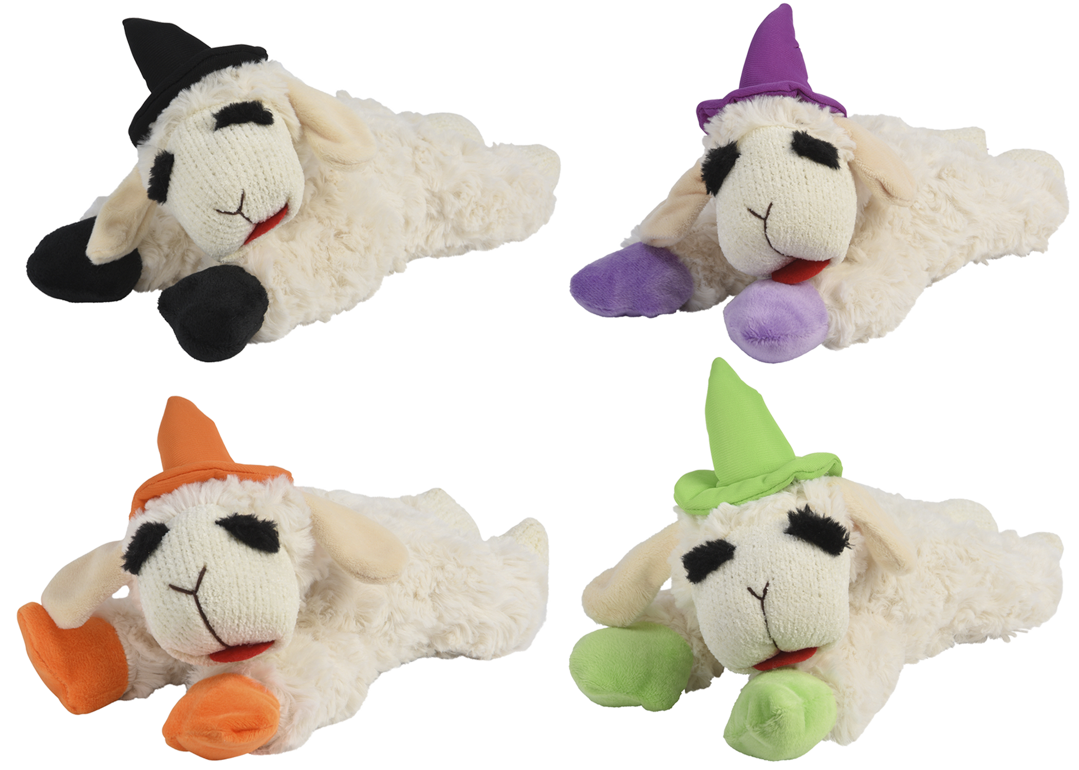 Multipet Halloween Lamb Chop Witch Hat Orange Dog Toy