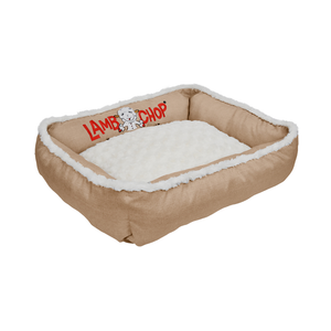 Multipet Happy Tails Lamb Chop Cuddler Beds, Tan Dog Beds & Furniture.