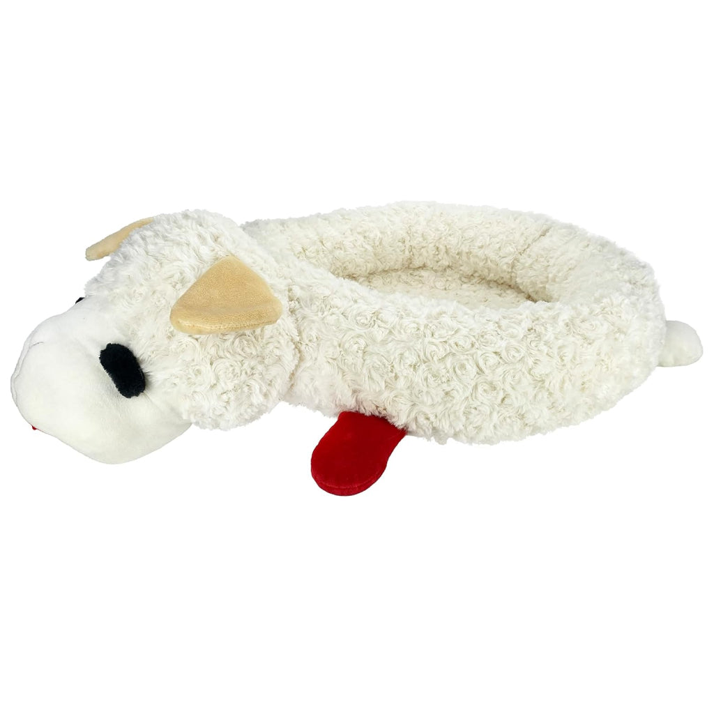 Multipet Lamb Chop Bolster Bed for Cats & Dogs - Portable Pet Bed