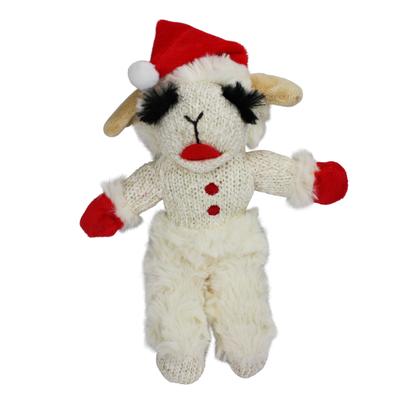 Multipet Lamb Chop Standing with Santa Hat - Dog Plush Toy - Dog Toys 1
