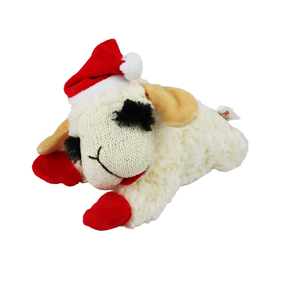 MultiPet Lamb Chop w Santa Hat Plush Dog Toy 6’’ - Dog Toy 2