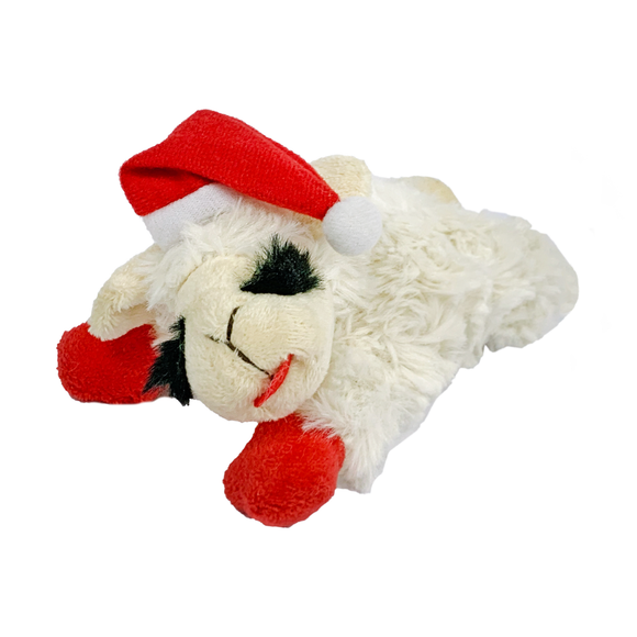 MultiPet Lamb Chop w Santa Hat Plush Dog Toy 6’’ - Dog Toy 1
