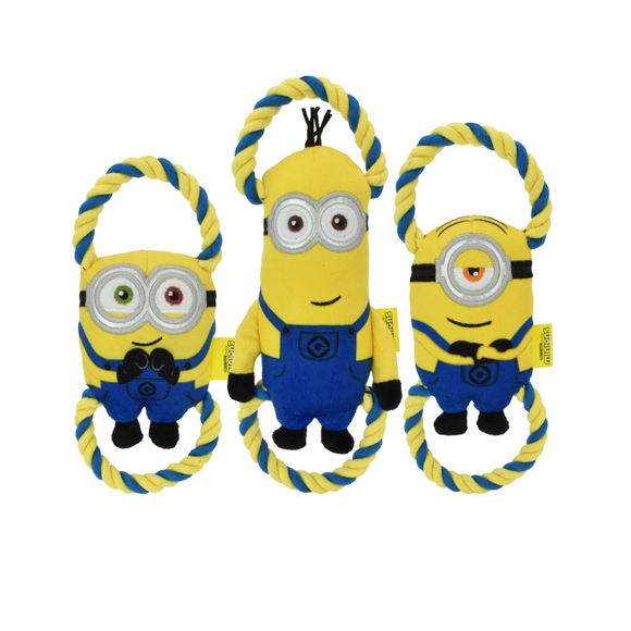 MultiPet Minions Rope Tug Dog Toy Assorted Characters (Bob 16’’ Kevin 18’’ and Stuart16’’) One Toy - Dog Toy 2