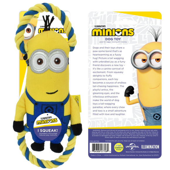 MultiPet Minions Rope Tug Dog Toy Assorted Characters (Bob 16’’ Kevin 18’’ and Stuart16’’) One Toy - Dog Toy 7