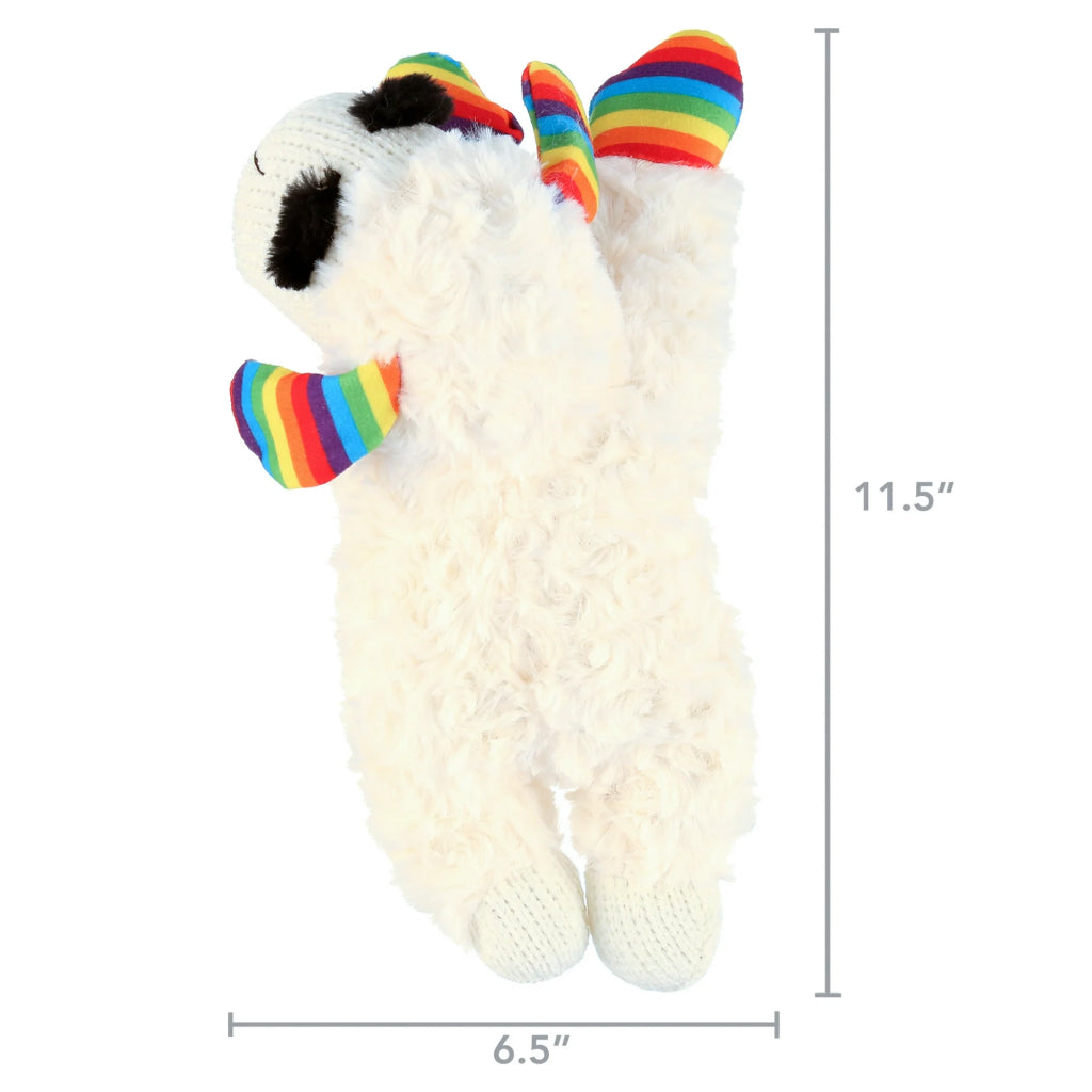 Multipet Rainbow Lamb Chop Plush Dog Toy – Squeaky Toy for Dogs