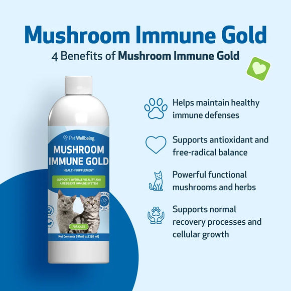 Mushroom Immune Gold - Holistic Cancer Support for Cats (8 oz) - Cat Supplements & Vitamins 11
