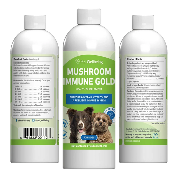 Mushroom Immune Gold - Holistic Cancer Support for Dogs (8 oz) - Dog Supplements & Vitamins 1