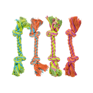 MutliPet Nuts for Knots Rope Dog Toy Assorted Colors 1 count - 2-Knot Rope (9 Inch) - Dog Toy 1