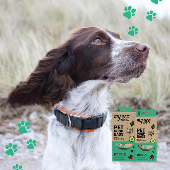 MyEcoPet Compostable Poop/Waste Bags For Dogs & Cats (60 bags)