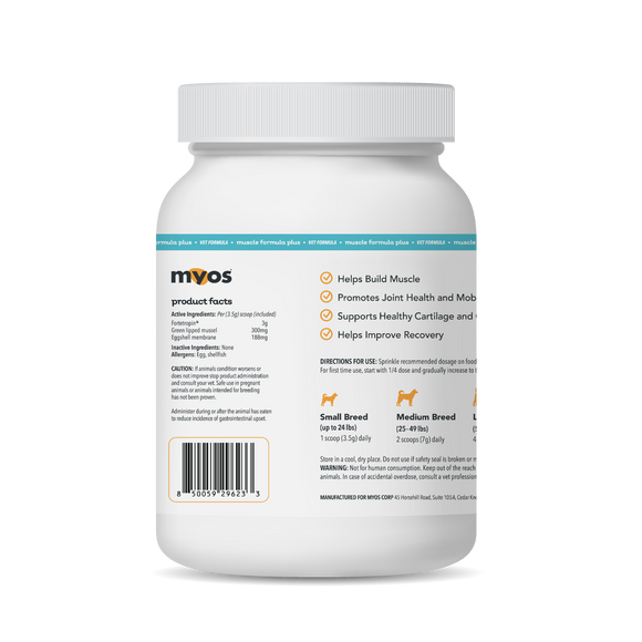 MYOS Canine Muscle Formula Plus Egg Shell Membrane - Joint Health 7