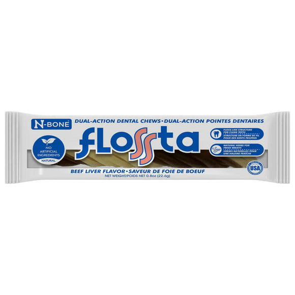 N-Bone FLOSSta Dual Action Beef Liver Flavor Dental Dog Chews 1 count