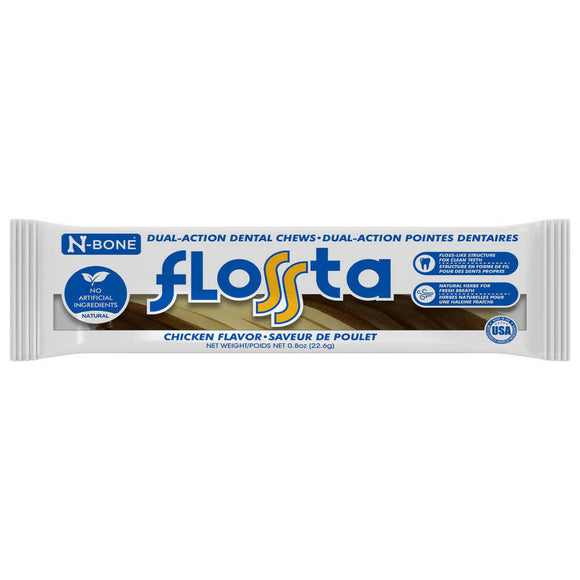 N-Bone FLOSSta Dual Action Chicken Flavor Dental Dog Chews 1ct