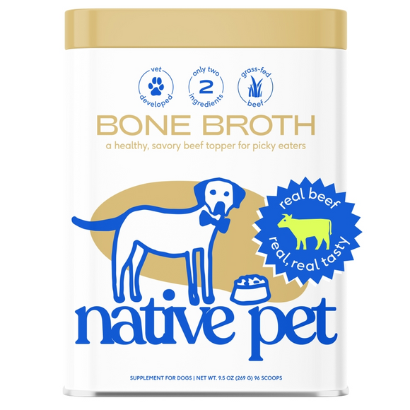 Native Pet Beef Bone Broth Powder Dog Food Topper - 9.5 oz - Dog Nutrition Supplements 7