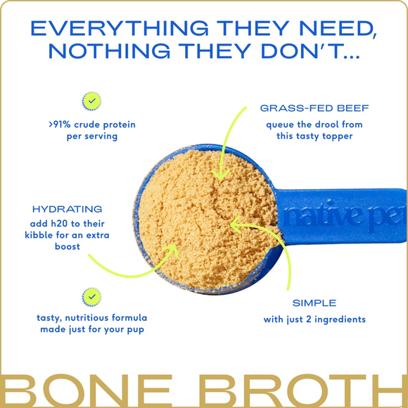 Native Pet Beef Bone Broth Powder Dog Food Topper - Dog Nutrition Supplements 3