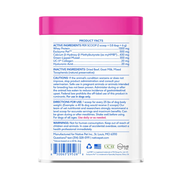 Native Pet Hip & Joint Advanced Care for Dogs - Dog Joint & Hip Supplements 9