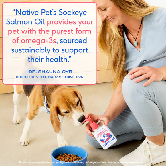 Native Pet Wild-Caught Alaskan Sockeye Salmon Oil for Dogs (8 oz)