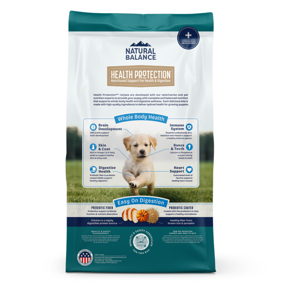 Natural Balance Health Protection Puppy Dry Dog Food, Chicken, Brown Rice & Pumpkin Recipe