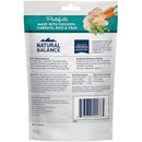 Back of a Natural Balance dog food package with text and ingredients list.