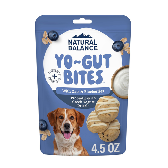 Natural Balance Yo-Gut Bites Crunchy Dogs Treats - Oats, Blueberry & Greek Yogurt Drizzle / 4.5 oz - Dog Treats 1