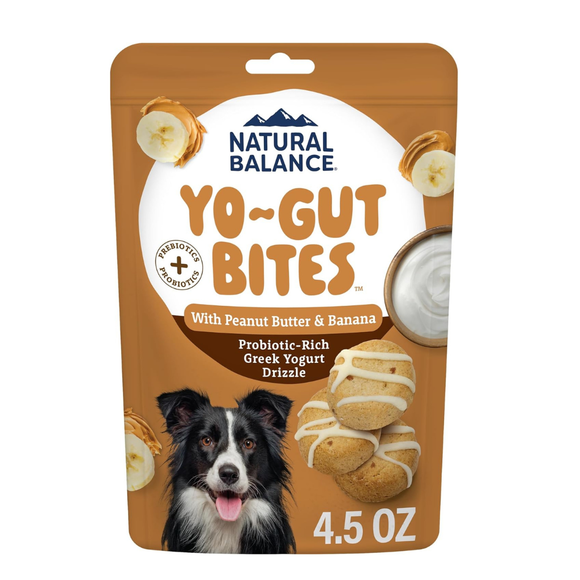 Natural Balance Yo-Gut Bites Crunchy Dogs Treats - Peanut Butter, Banana & Greek Yogurt Drizzle / 4.5 oz - Dog Treats 18
