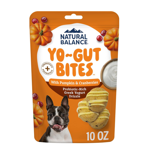 Natural Balance Yo-Gut Bites Crunchy Dogs Treats - Pumpkin, Cranberries & Greek Yogurt Drizzle / 10 oz - Dog Treats 17