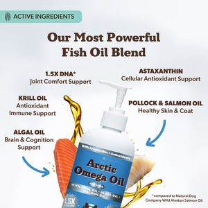 Natural Dog Company Arctic Krill Algal & Salmon Omega Oil for Dogs (16 oz) - Omega-3 Supplement 2