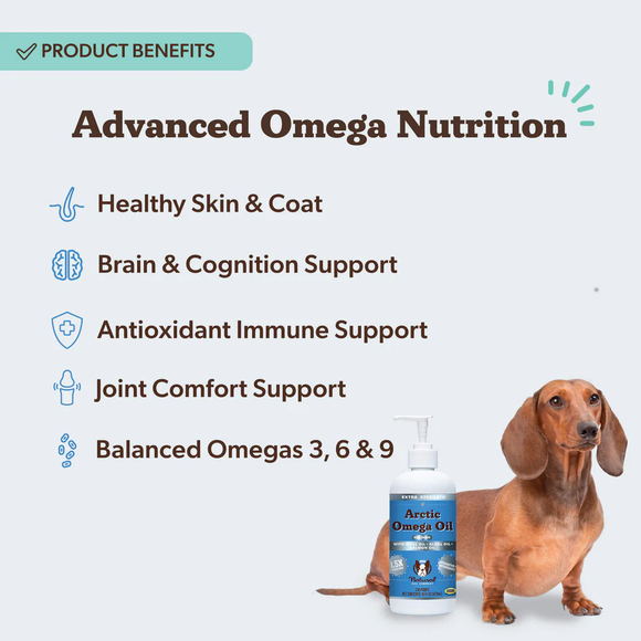 Natural Dog Company Arctic Krill Algal & Salmon Omega Oil for Dogs (16 oz) - Omega-3 Supplement 3