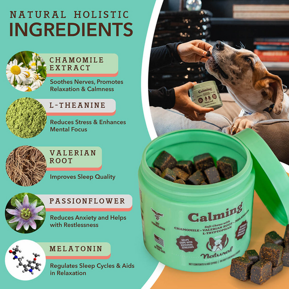 Natural Dog Company Calming Soft Chews for Dogs (90 Chews) - Dog Calming & Anxiety Supplements 3