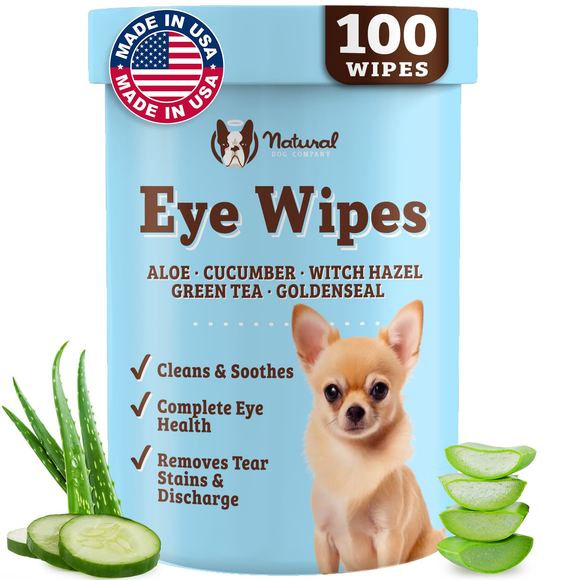 Natural Dog Company Eye Wipes for Dogs (90 wipes) - Dog Eye Cleaning Wipes 1