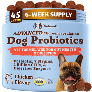 Natural Dog Company Gut Health & Digestion Dog Probiotics (45 Soft Chews) - Probiotic Supplement 1