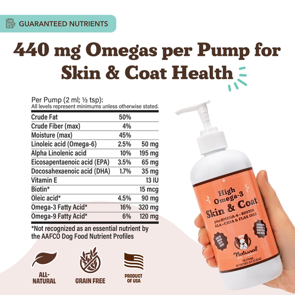 Natural Dog Company High Omega-3 Skin & Coat Oil (16 oz) - Dog Skin & Coat Supplements 5