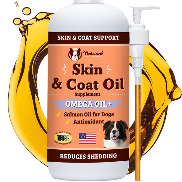 Natural Dog Company High Omega-3 Skin & Coat Oil (16 oz) - Dog Skin & Coat Supplements 1