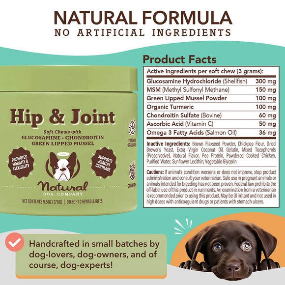 Natural Dog Company Hip & Joint Soft Chews for Dogs (90 Chews) - Dog Joint & Hip Supplements 7