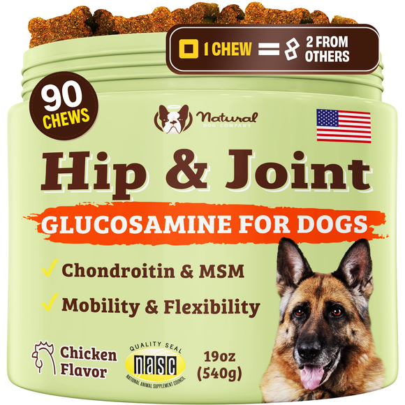 Natural Dog Company Hip & Joint Soft Chews for Dogs (90 Chews) - Dog Joint & Hip Supplements 1