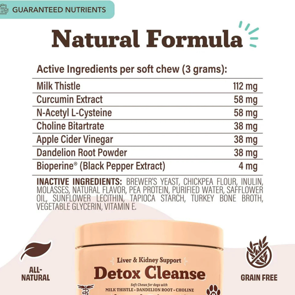 Natural Dog Company Liver & Kidney Detox Cleanse for Dogs (90 soft chews) - Dog Treats 7