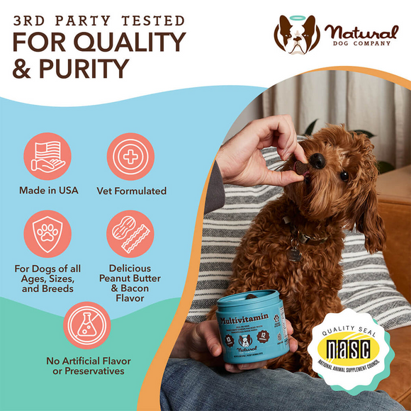 Natural Dog Company Multivitamin All-In-One Soft Chews for Dogs (90 Chews) - Dog Multi-Vitamins 5