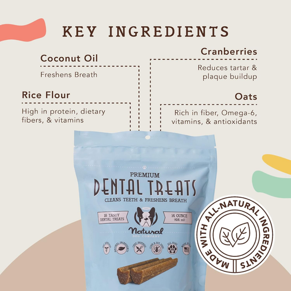 Natural Dog Company Premium Dental Treats for Dogs (18 chews) - Dog Dental Chews & Treats 2