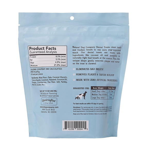 Natural Dog Company Premium Dental Treats for Dogs (18 chews) - Dog Dental Chews & Treats 7