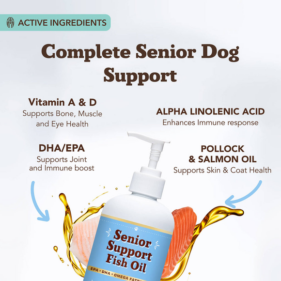 Natural Dog Company Senior Support Fish Oil (16 oz) - Omega-3 Supplement 2