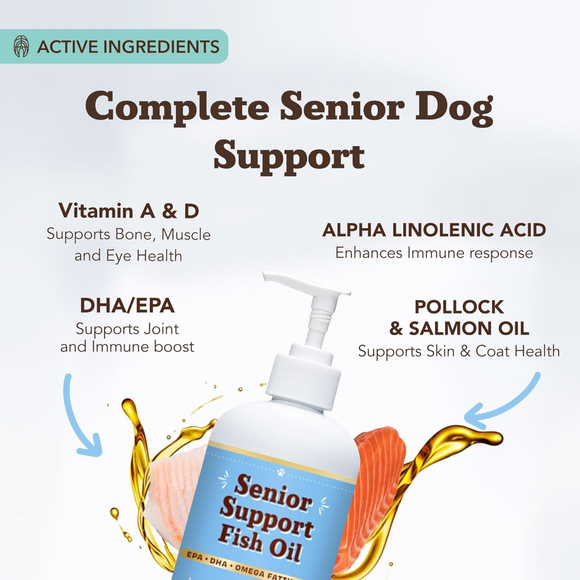 Natural Dog Company Senior Support Fish Oil (16 oz) - Omega-3 Supplement 3