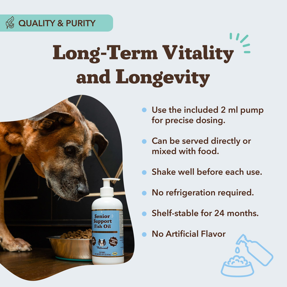 Natural Dog Company Senior Support Fish Oil (16 oz) - Omega-3 Supplement 4