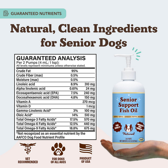 Natural Dog Company Senior Support Fish Oil (16 oz) - Omega-3 Supplement 7