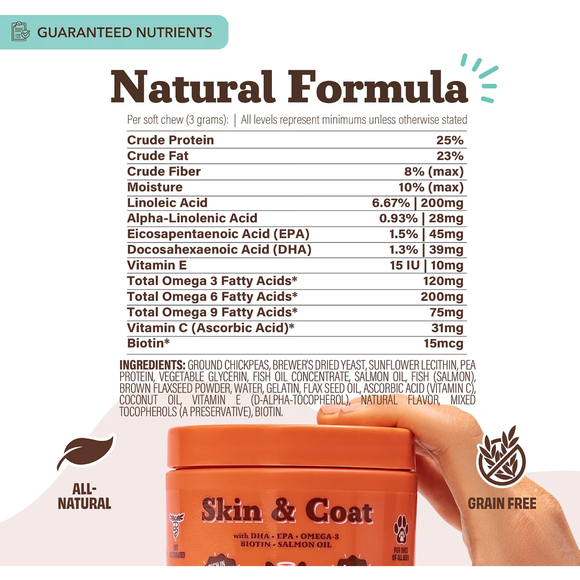Natural Dog Company Skin & Coat Soft Chews (90 Soft Chews) - Dog Skin & Coat Supplements 7