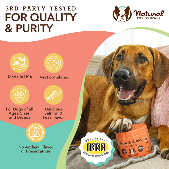 Natural Dog Company Skin & Coat Soft Chews (90 Soft Chews) - Dog Skin & Coat Supplements 6