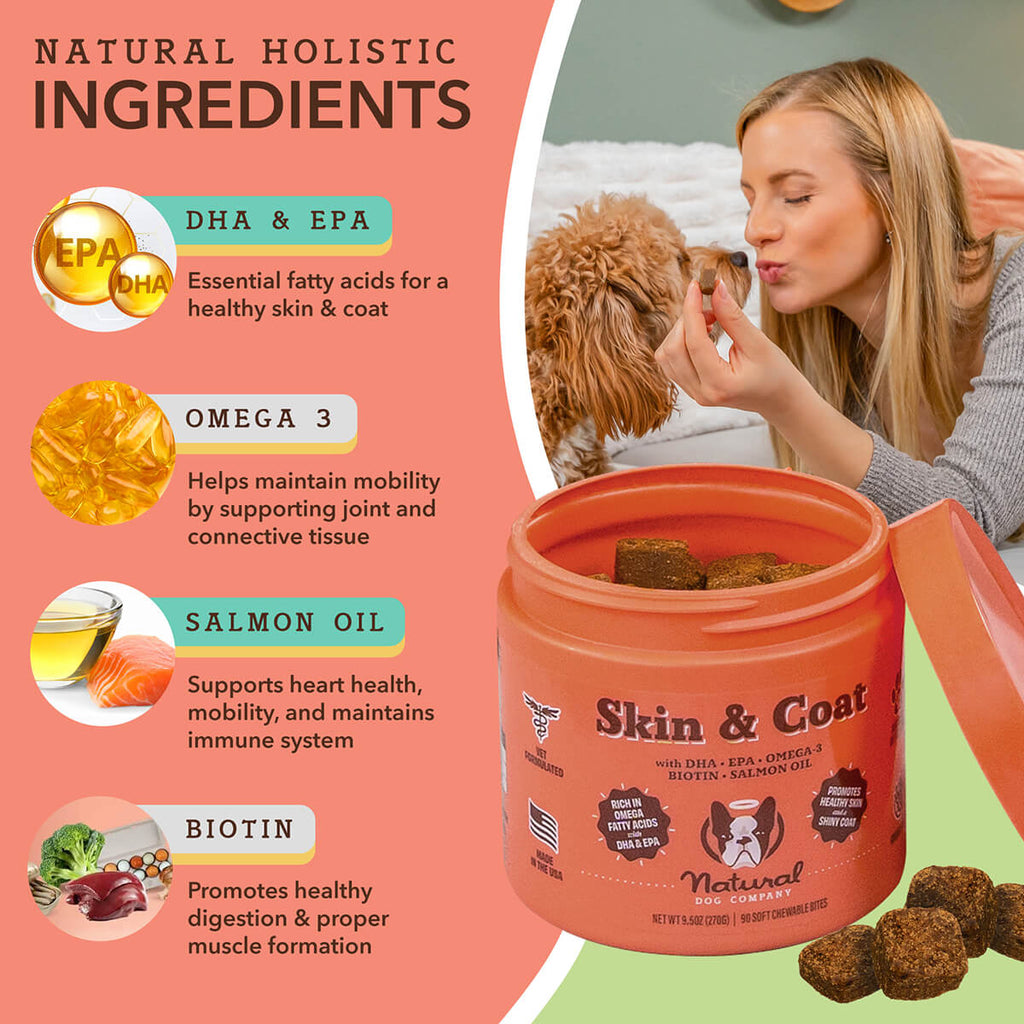 Natural Dog Company Skin & Coat Support Chews for Dogs
