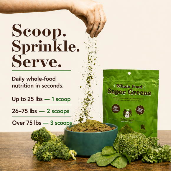 Natural Dog Company Whole Food Super Greens Meal Topper for Dogs (8 oz) - Dog Food Toppers 9